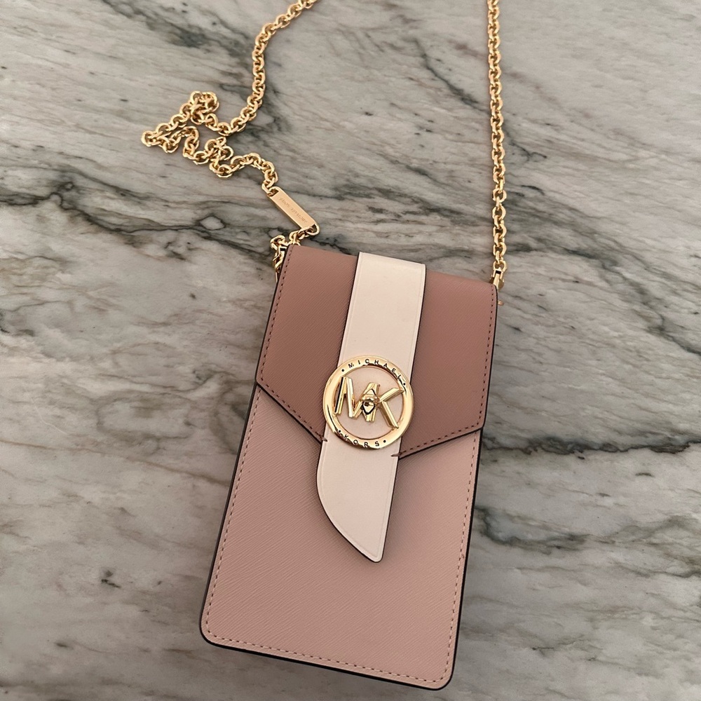 Michael Kohrs Phone/wallet purse white and pink and gold